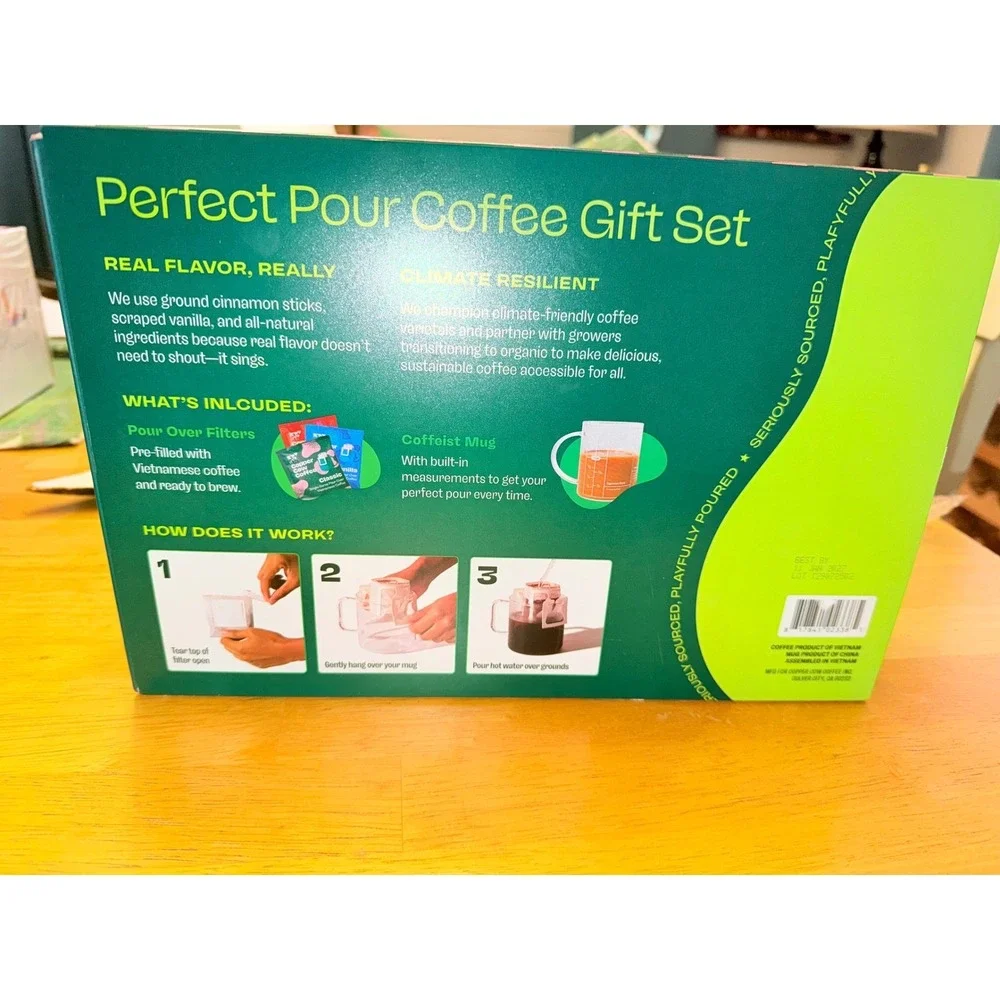 Copper Cow Coffee Gift Set Vietnamese Pour Over Glass Mug Variety Pack 6pc  NWT